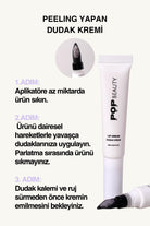 POP Beauty-Peeling Yapan Dudak Kremi - Dudak Nemlendiricisi - Dudak Balmı Beyaz-Lip Balm-2-Milagron.com