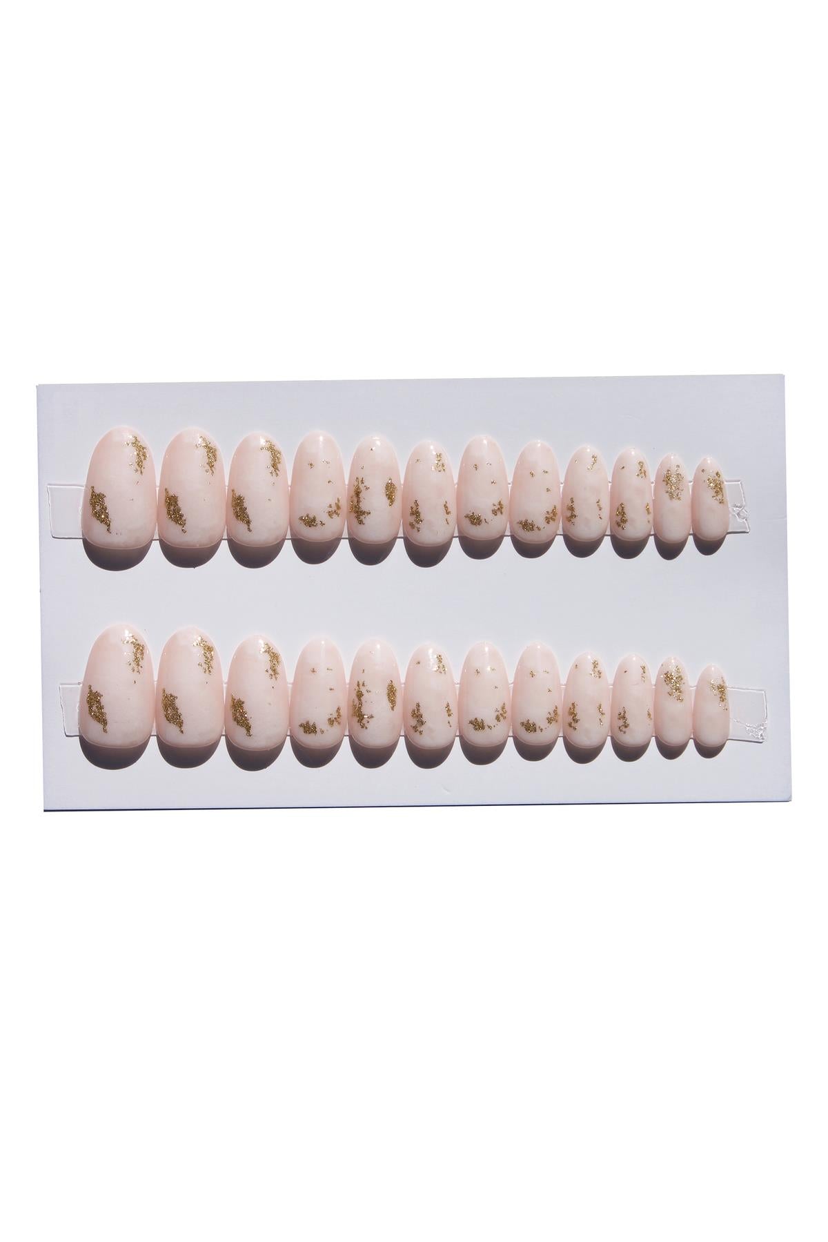 POP Beauty-Takma Tırnak Seti & Zararsız Yapıştırıcı-Badem-3-Milagron.com