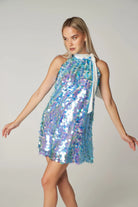 Petra Petrova-Alexis Buz Mavisi Payetli Elbise-Elbise-1-Milagron.com