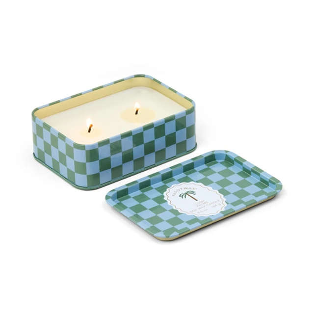 Paddywax A Dopo 184G Palm Printed Tin Candle - Melon Driftwood Mum