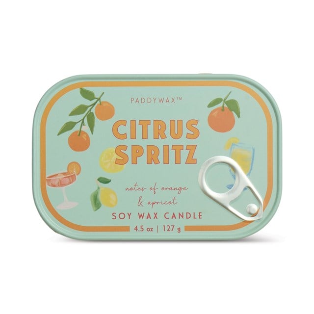 Paddywax Bistro Citrus Orange Spritz Printed Tin Candle - Orange & Apricot 127 Gr Mum
