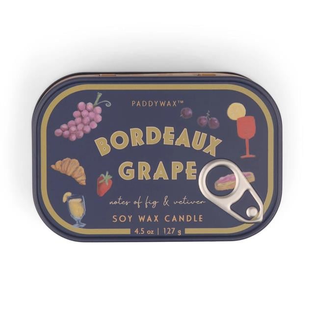 Paddywax-Bistro Grapes Printed Tin Candle Bordeaux Grape 127 Gr Mum-Mum-1-Milagron.com