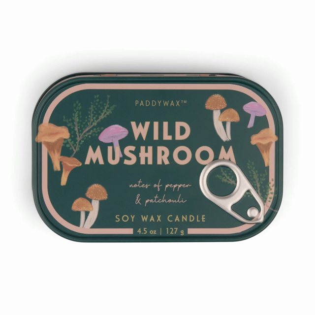 Paddywax Bistro Mushrooms Printed Tin Candle - Mantar 127 Gr Mum