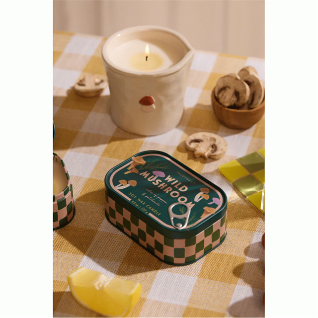 Paddywax Bistro Mushrooms Printed Tin Candle - Mantar 127 Gr Mum