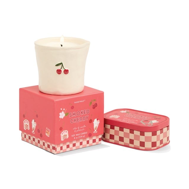 Paddywax Bistro Smoked Cherry Printed Tin Candle - Vanilya & Paçuli 127 Gr Mum