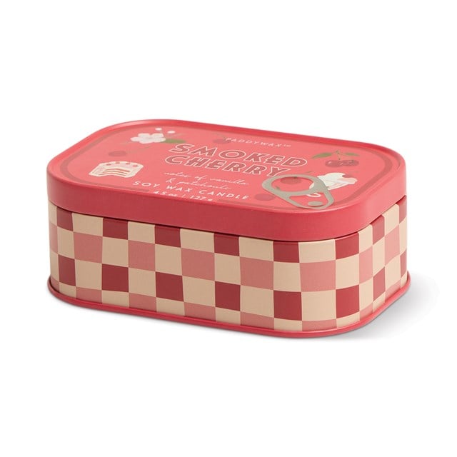 Paddywax Bistro Smoked Cherry Printed Tin Candle - Vanilya & Paçuli 127 Gr Mum