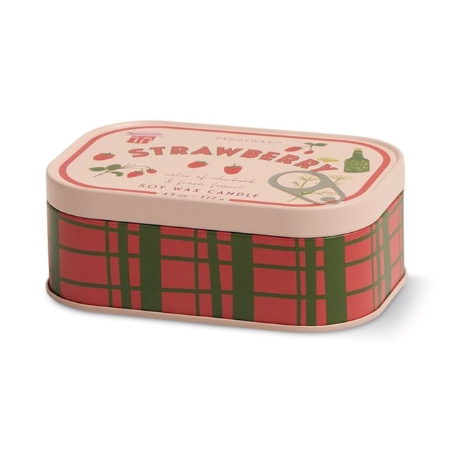 Paddywax Bistro Strawberry Printed Tin Candle - Rhubard & Fennel 127 Gr Mum