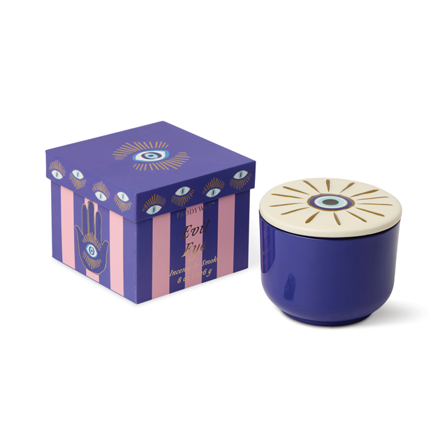 Paddywax Charmed Kutulu Cam Mum Evil Eye Ceramic/Incense&Smoke Blue 226 Gr.