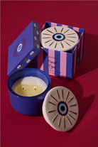 Paddywax Charmed Kutulu Cam Mum Evil Eye Ceramic/Incense&Smoke Blue 226 Gr.