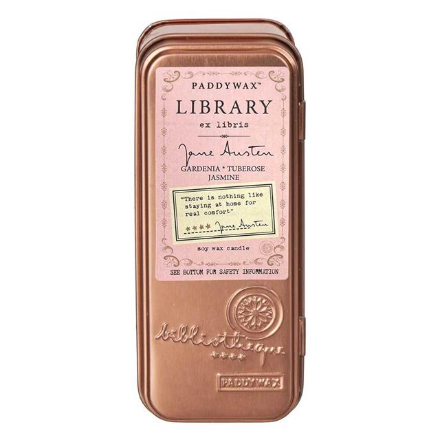 Paddywax Library Candle Two Wick Travel Tin Teneke Mum Jane Austen