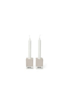 Panto-Pantone Warm Gray 2 Gri İkili Porselen Mumluk Seti-Mumluk & Şamdan-1-Milagron.com