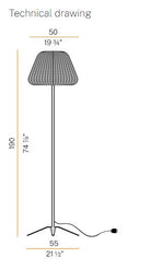 Ralph Lambader 1L Kahve Ø55X190 Cm E27 1X53W