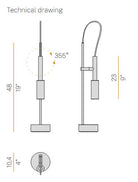 Tubino Masa Lambasi Titanyum Ø10.4X48 Cm Led 6.5W 2700K