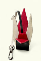 Deri El Yapımı Charm Beyaz Sarı - Turna Kuşu Çanta Aksesuarı - 1