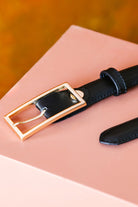 Siyah Deri Kemer – 2.5 Cm - 1