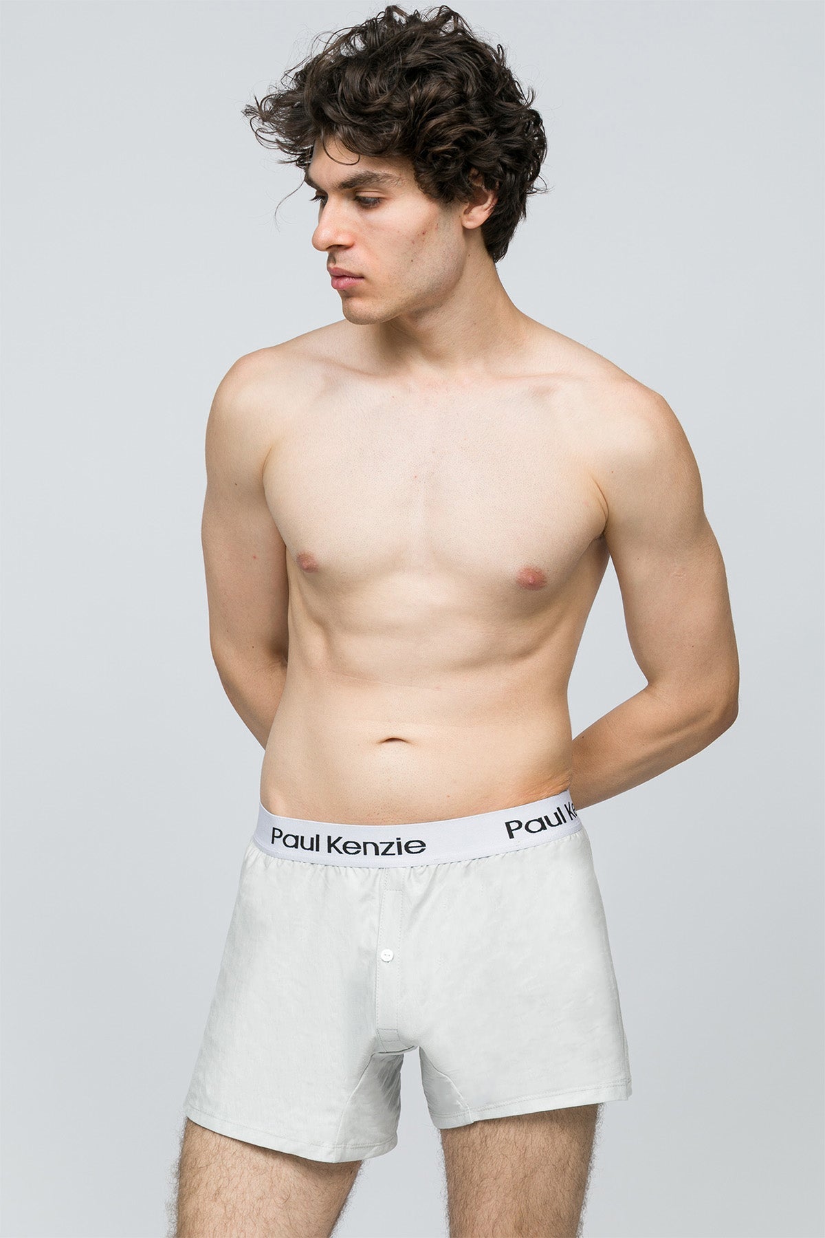 2'Li Erkek Boxer Şort - Button Fly Gray