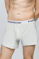 2'Li Erkek Boxer Şort - Button Fly Gray