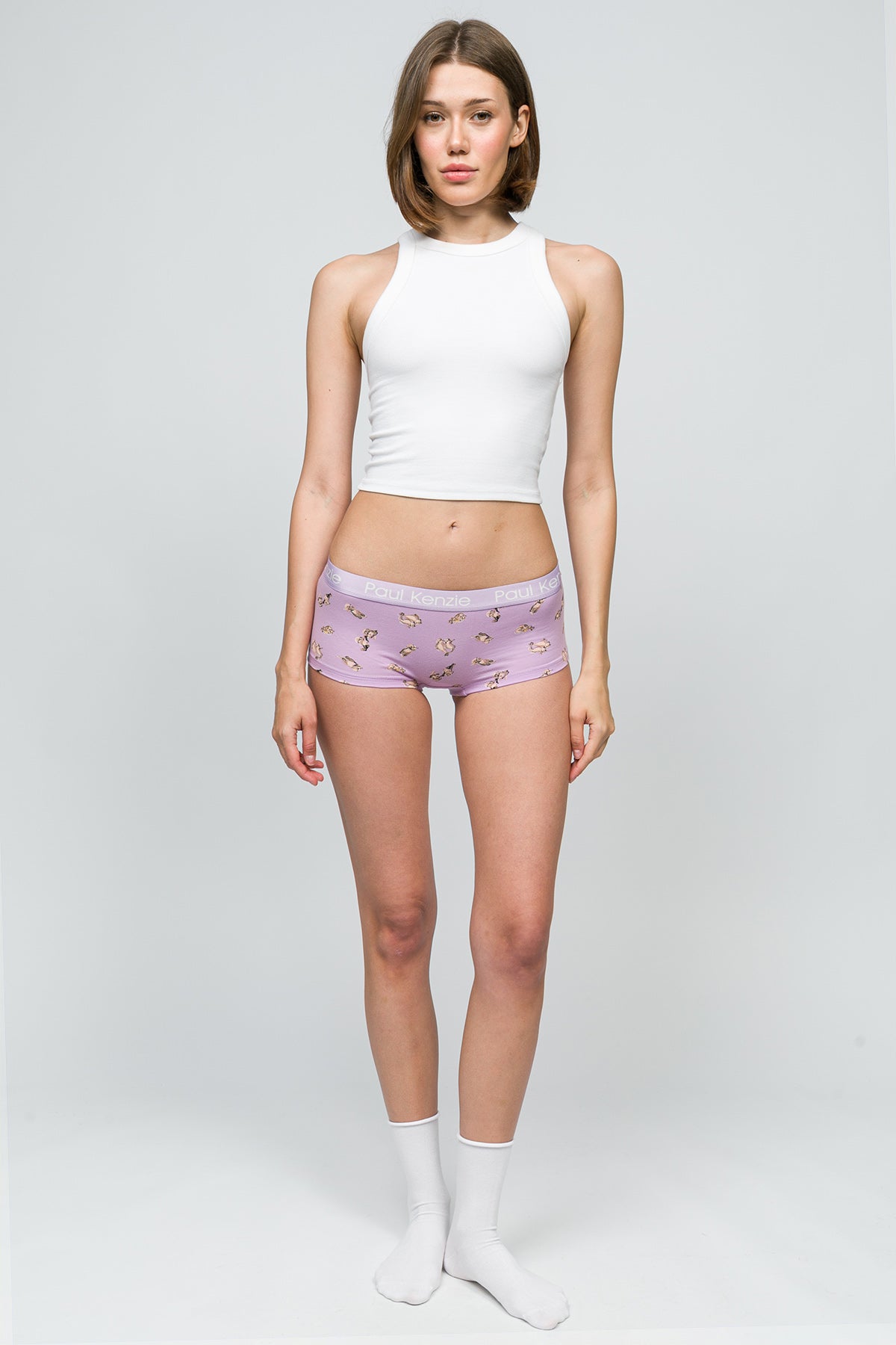 Paul Kenzie-Desenli Kadın Boyshort Külot Otter-3-Milagron.com