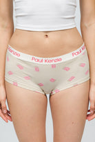Desenli Kadın Boyshort Külot - Popcorn