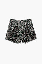 Desenli Kadın Saten Şort - Silky Leopard