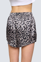Desenli Kadın Saten Şort - Silky Leopard