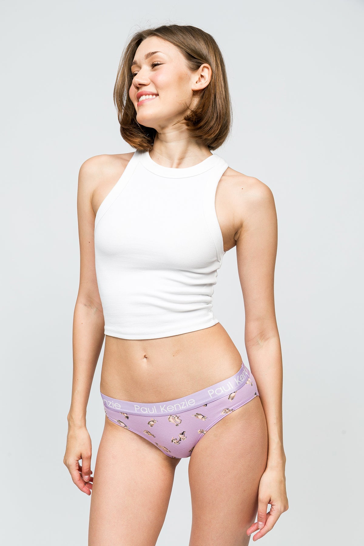 Paul Kenzie-Desenli Kadın Slip Külot Otter-4-Milagron.com