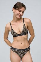Paul Kenzie-Desenli Triangle Spor Bralet Leopard-4-Milagron.com
