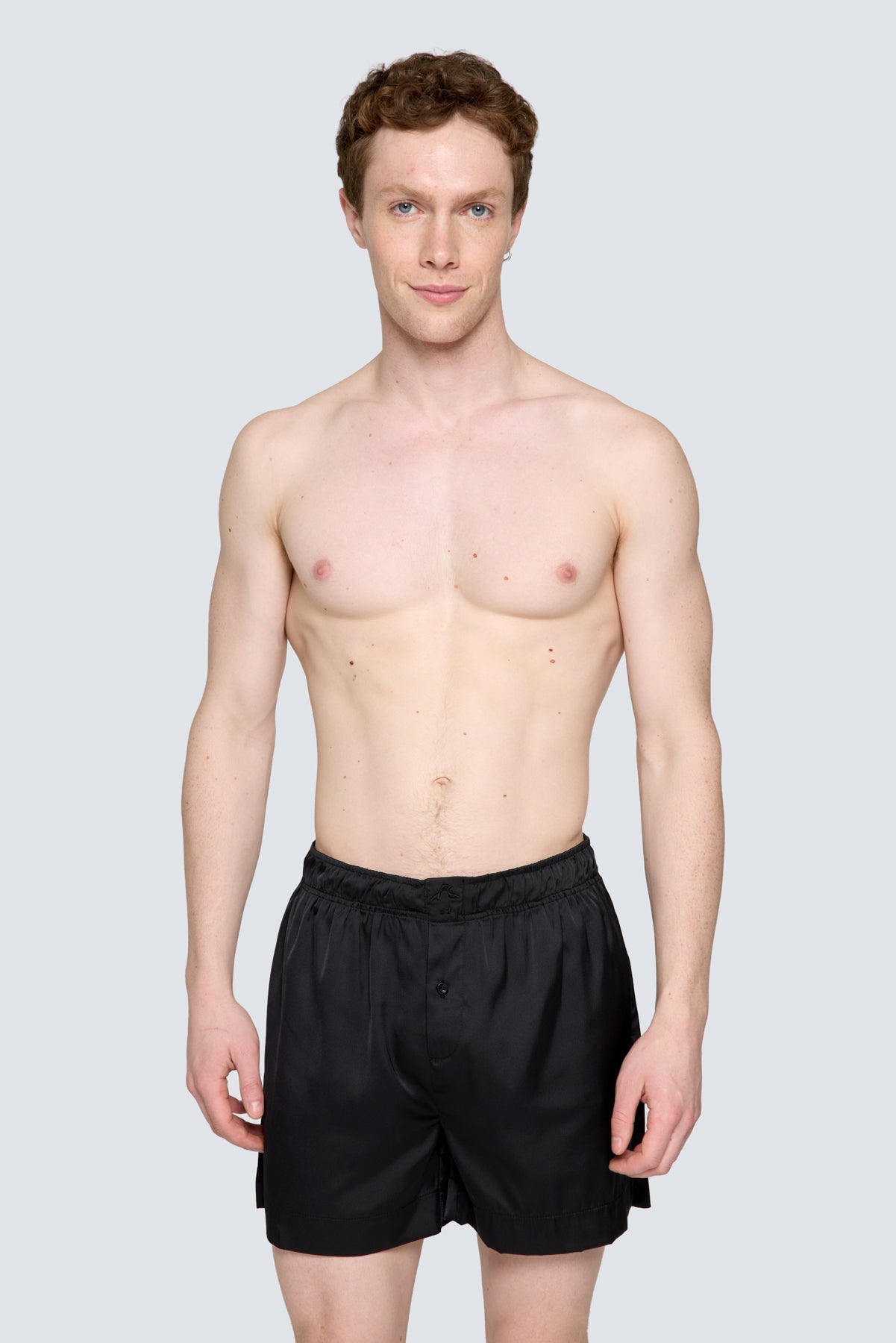 Erkek Saten Şort - Silky Black