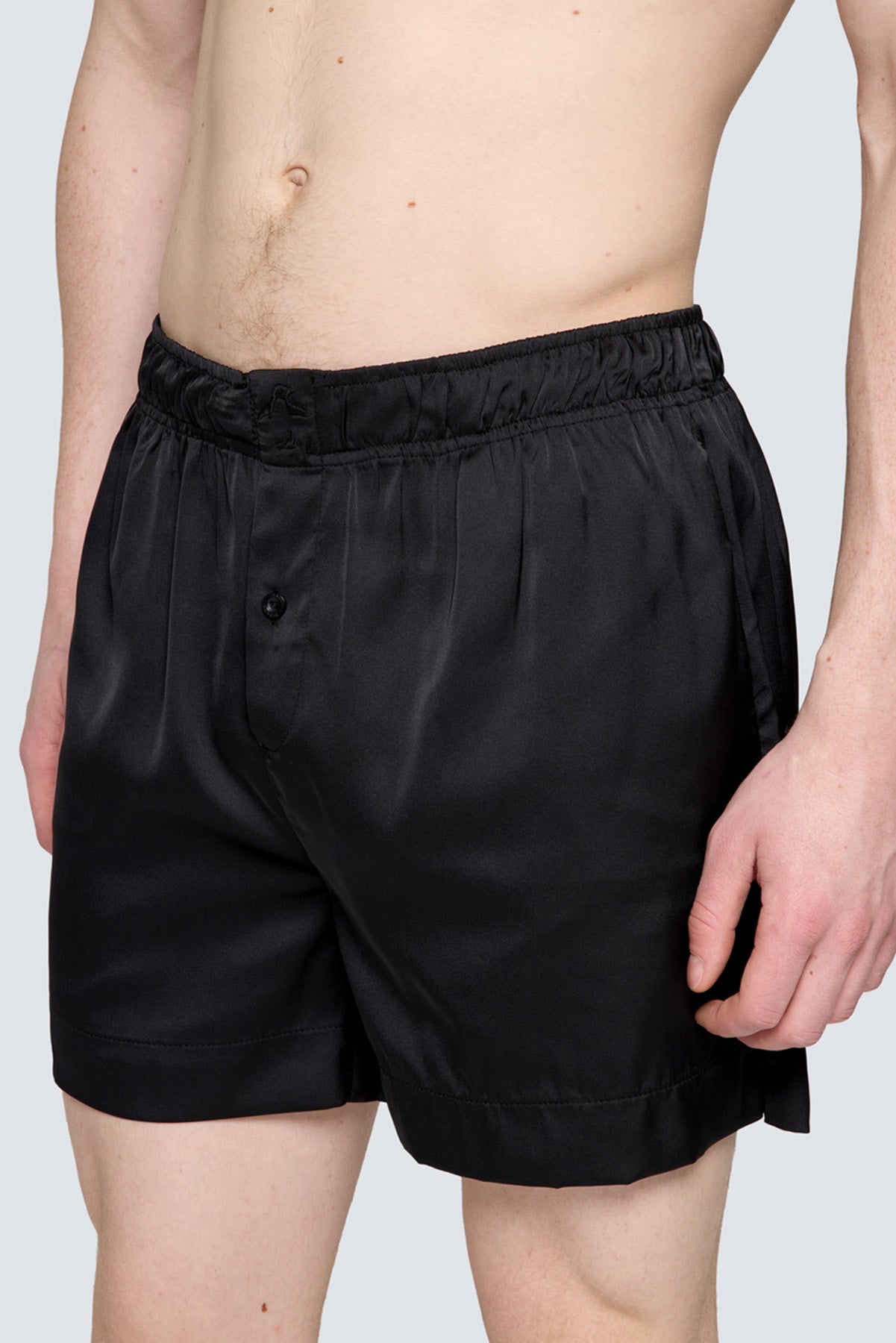 Erkek Saten Şort - Silky Black