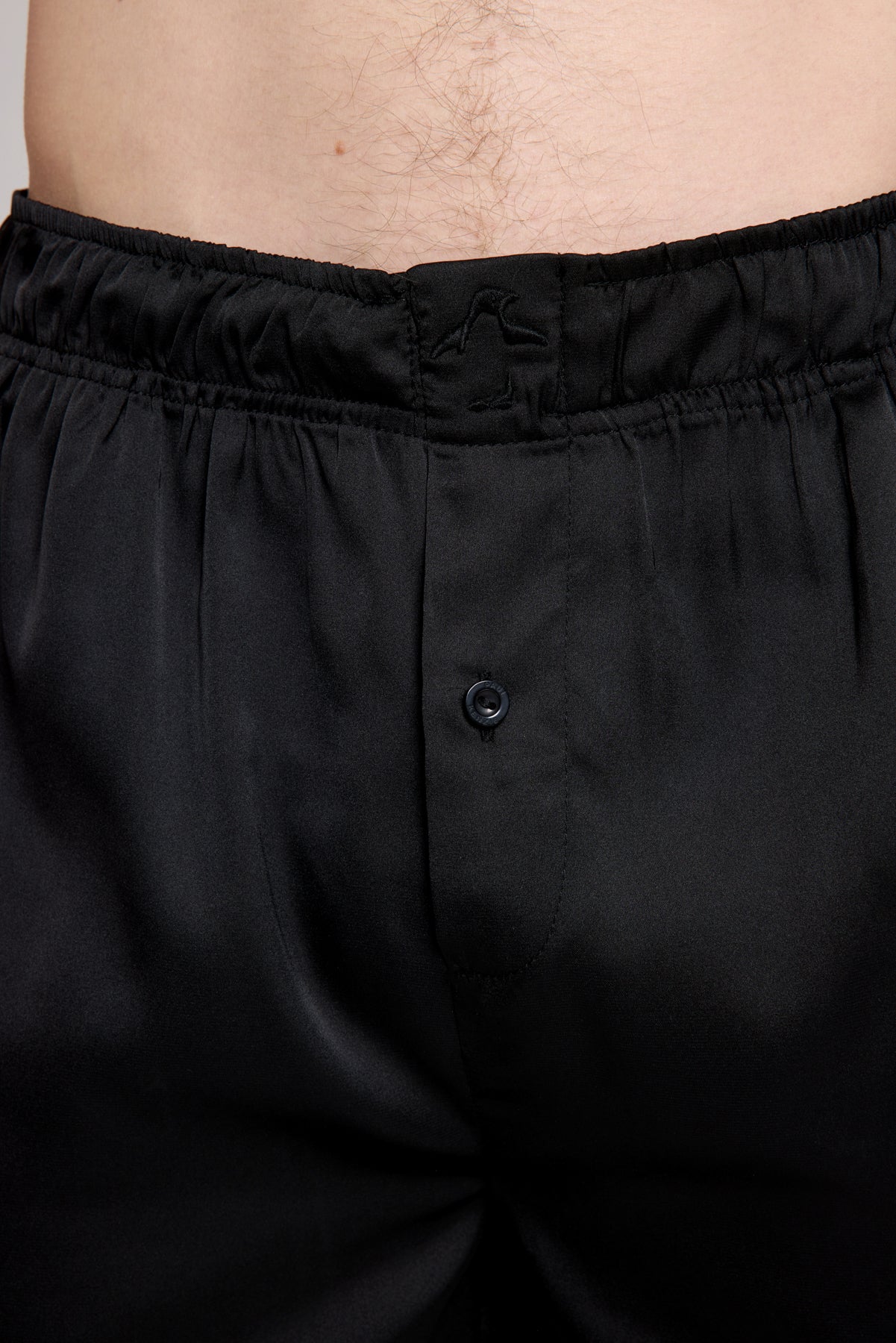 Erkek Saten Şort - Silky Black
