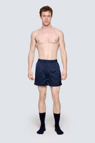 Erkek Saten Şort - Silky Navy