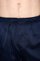 Erkek Saten Şort - Silky Navy