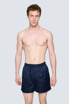 Erkek Saten Şort - Silky Navy