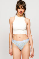 Paul Kenzie-Paul Kenzie X Kurtaran Ev Desenli Kadın String Külot Poppy-String-4-Milagron.com