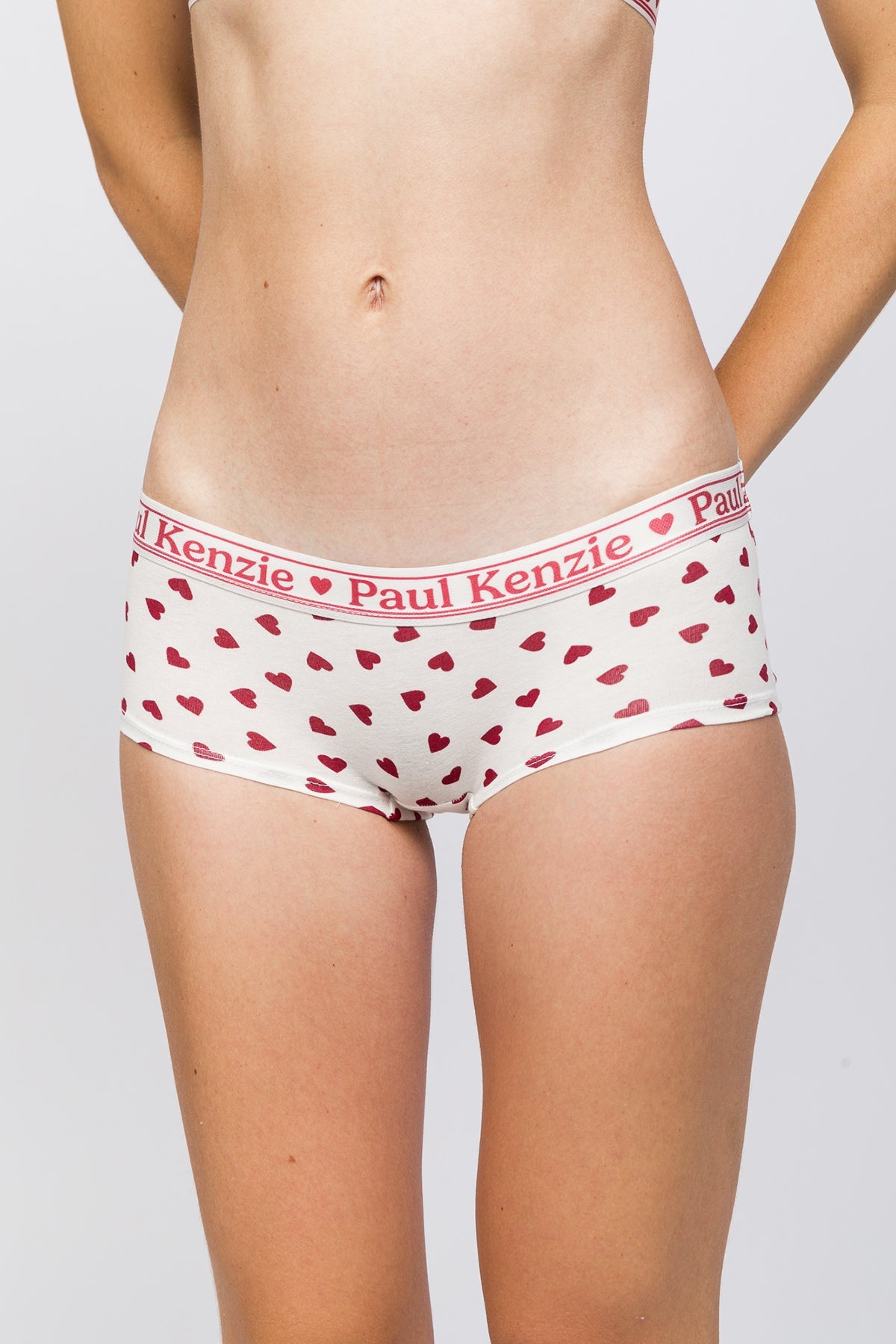 Paul Kenzie-SORUNLU - Valentine Collection Kadın Boyshort Külot Burgundy Hearts-Külot-3-Milagron.com