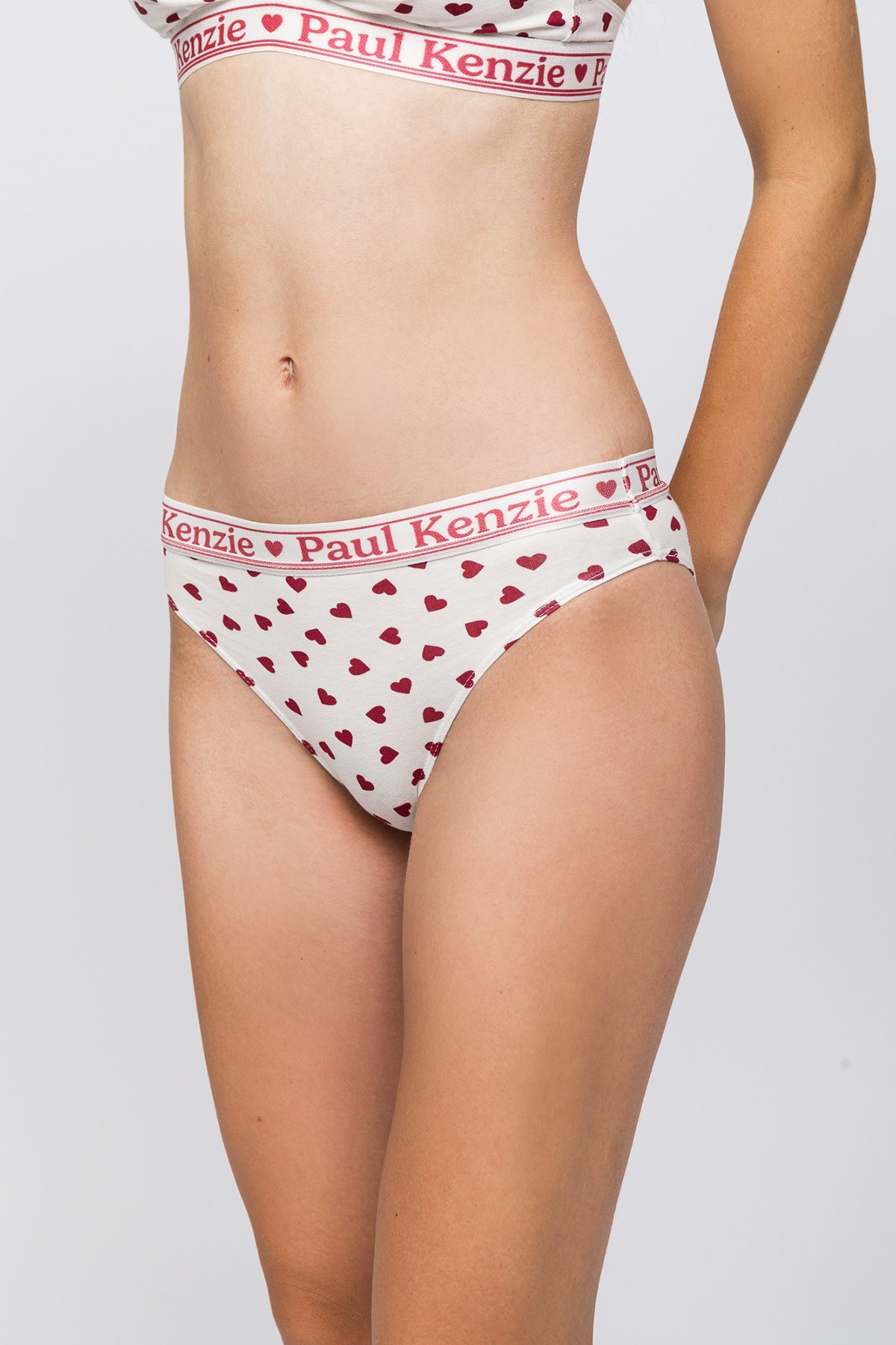 Paul Kenzie-SORUNLU - Valentine Collection Kadın Slip Külot Burgundy Hearts-Slip Külot-5-Milagron.com