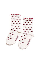 Paul Kenzie-SORUNLU - Valentine Collection Ruffle Çorap Burgundy Hearts-Çorap-1-Milagron.com