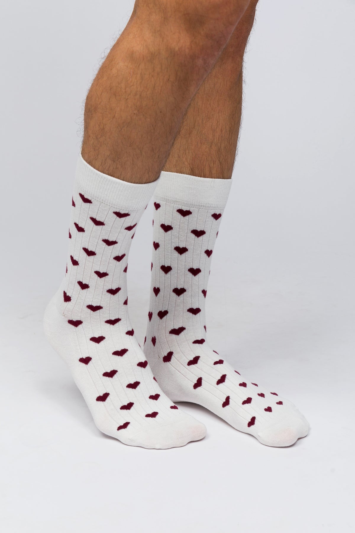 Paul Kenzie-SORUNLU - Valentine Collection Soket Çorap Burgundy Hearts-Çorap-3-Milagron.com