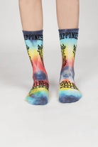 Paul Kenzie-Smile Dye Unisex Batik Desenli Dikişsiz Tenis Çorap Happiness-Çorap-3-Milagron.com
