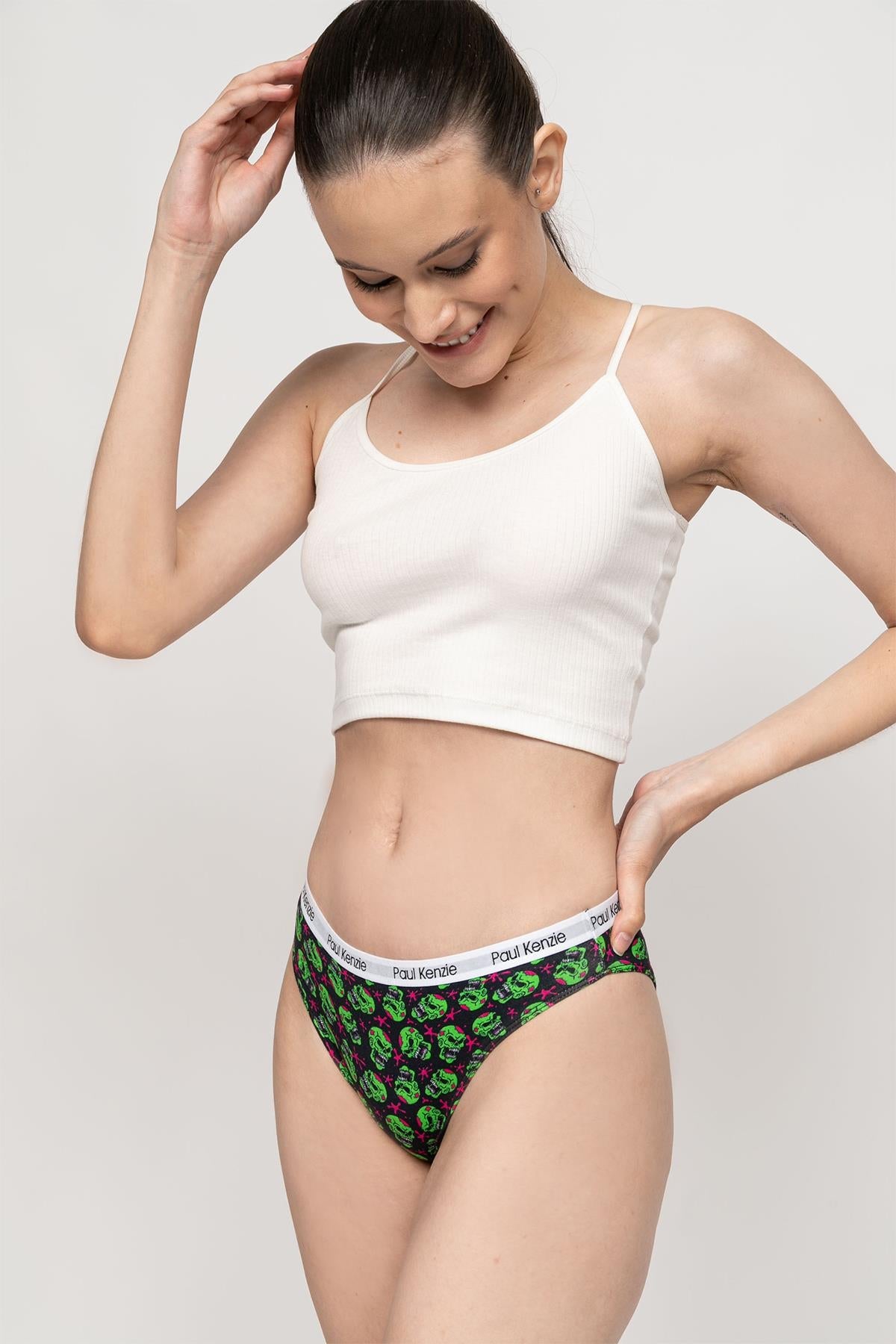 Paul Kenzie-Unique Effect Desenli Kadın Slip Külot Sugar Skull-Slip Külot-4-Milagron.com