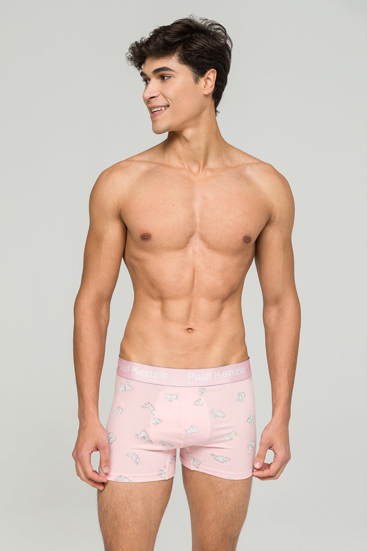 Paul Kenzie X Durex - Desenli Erkek Boxer - White Rabbit