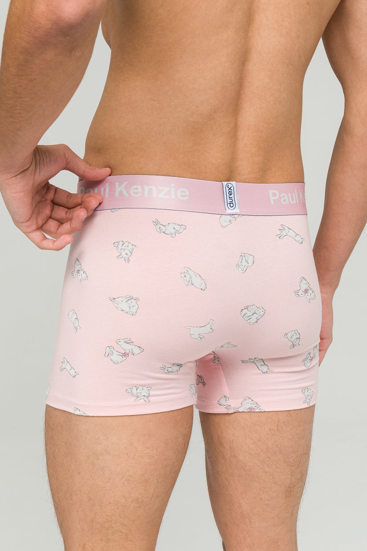 Paul Kenzie X Durex - Desenli Erkek Boxer - White Rabbit