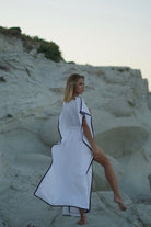 Pelia-Caroline Keten Kontrast Kimono-Elbise-4-Milagron.com