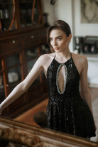 Pelia-Dora Siyah Payet Mini Elbise-Elbise-2-Milagron.com