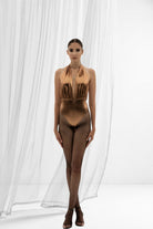 Pelia-Ella Bağlamalı Bronz Top-Top-1-Milagron.com