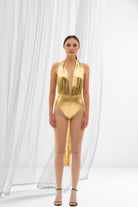 Pelia-Ella Bağlamalı Parlak Altınsarısı Top-Top-1-Milagron.com