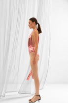 Pelia-Ella Bağlamalı Violet Pembe Top-Top-2-Milagron.com