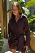 Pelia-Jessy Bordo Çizgili Şort Takım-Alt - Üst Takım-1-Milagron.com