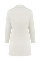 Pelia-Linda Krep Krem Mini Elbise-Elbise-2-Milagron.com