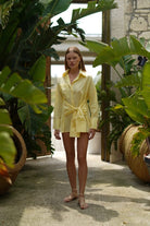 Pelia-Marlinda Sarı Mini Gömlek Elbise-Elbise-2-Milagron.com